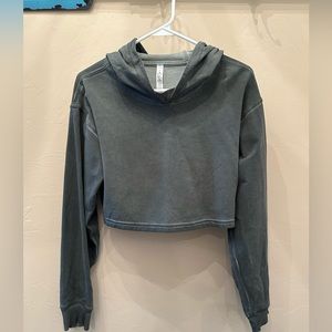 lululemon athletica cropped hoodie in faded charcoal green